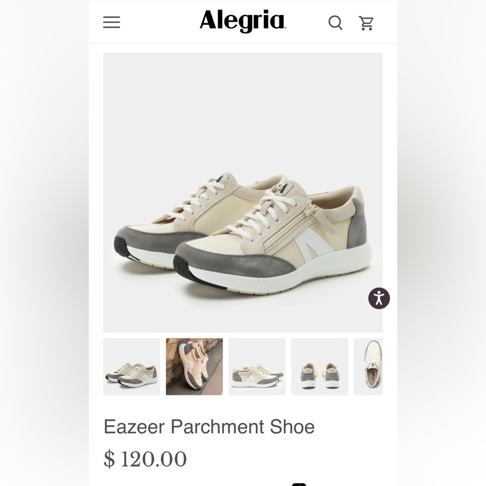 Alegria Women's Sneakers in Gray and Cream